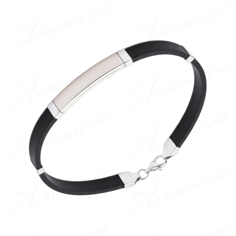 Narukvica kaučuk srebro 925